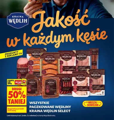 Wszystkie wędliny paczkowane DRUGA -50% promocja w Biedronka