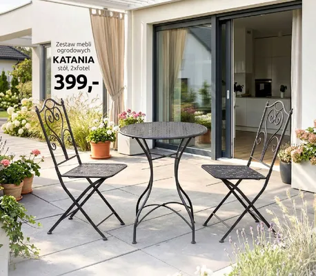 Zestaw mebli ogrodowych stół + 6 krzeseł promocja w Black Red White