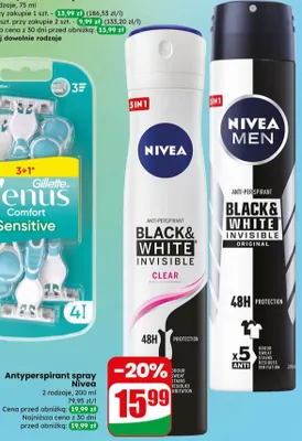 Antyperspirant spray Black&White Invisible 2 rodzaje promocja w Dino