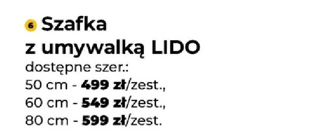 Szafka z umywalką LIDO promocja w PSB Mrówka