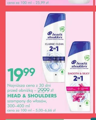 Szampon do włosów Head & Shoulders Classic Clean 2in1 promocja w Super-Pharm