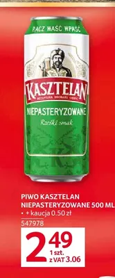 Piwo Kasztelan niepasteryzowane promocja w Selgros