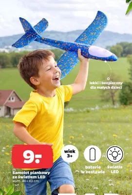 Samolot piankowy ze światłem LED promocja w Netto