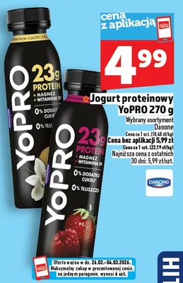 Jogurt proteinowy YoPRO 270g promocja w TOPAZ