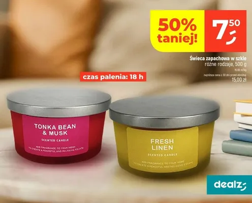 Świeca zapachowa w szkle Tonka Bean & Musk promocja w Dealz