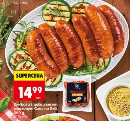 Kiełbasa śląska z serem wędzonym Czas na Grill promocja w Biedronka