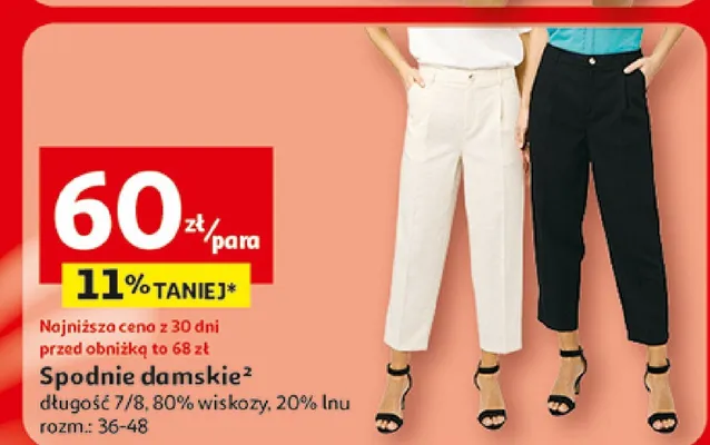 Spodnie damskie 7/8 Inextenso promocja w Auchan