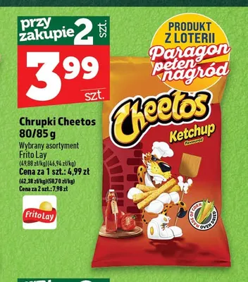 Chrupki Cheetos Ketchup promocja w TOPAZ