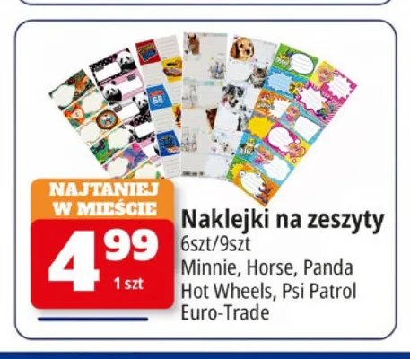 Naklejki na zeszyty 9 sztuk promocja w Leclerc