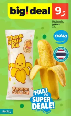 Obieralne ciastko w kształcie banana Thank You Ka promocja w Dealz