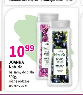 Balsam do ciała Joanna Naturia nawilżający promocja w Drogerie Polskie