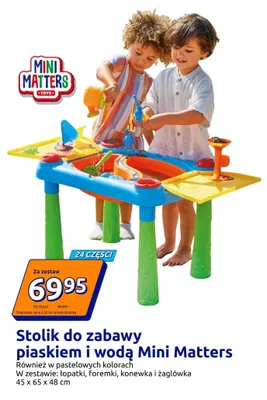 Stolik do zabawy piaskiem i wodą Mini Matters 45x65x48cm promocja w Action