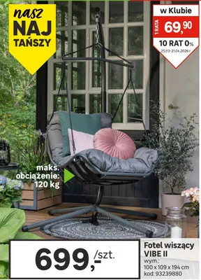 Fotel wiszący VIBE II promocja w Leroy Merlin