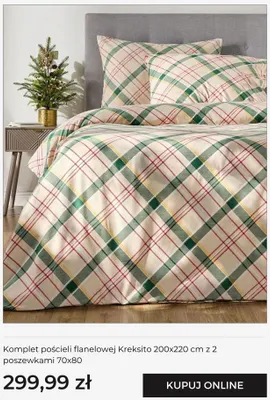 Komplet pościeli flanelowej Kreksito 200x220 cm z 2 poszewkami 70x80 Home & You promocja w home&you