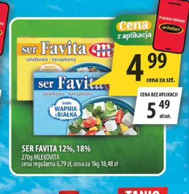 Ser Favita 18% Mlekovita promocja w Arhelan