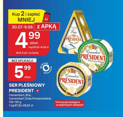 Ser pleśniowy Camembert Zioła Prowansalskie Président promocja w Chorten
