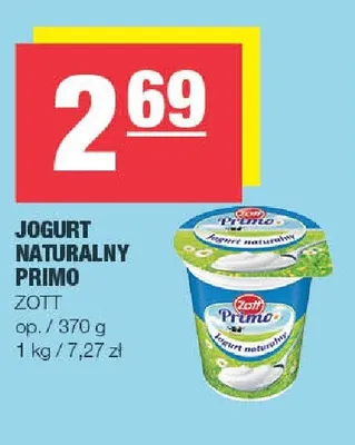 Jogurt naturalny Primo Zott promocja w SPAR