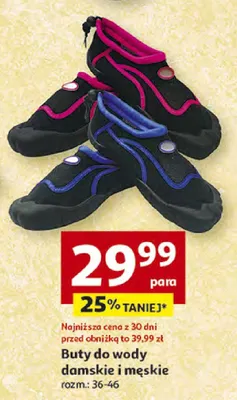 Buty do wody damskie i męskie rozm.: 36-46 promocja w Auchan