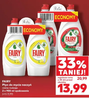 Płyn do mycia naczyń Fairy Cytryna 2-pak 900ml promocja w Kaufland