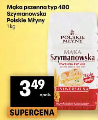 Mąka pszenna typ 480 Szymanowska Polskie Młyny promocja w Delikatesy Centrum