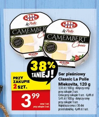 Ser pleśniowy Classic La Polle Mlekovita promocja w Twój Market