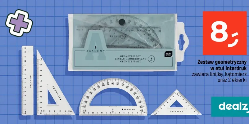 Zestaw geometryczny w etui Interdruk promocja w Dealz