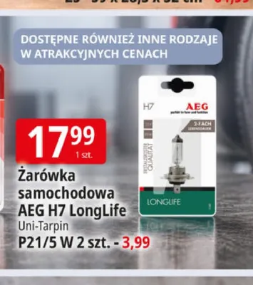 Żarówka samochodowa Aeg P21/5W 2-pak promocja w Leclerc