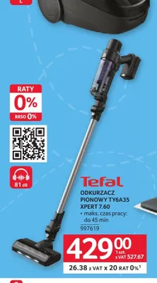 Odkurzacz pionowy Tefal TY6A35 XPERT 7,60 promocja w Selgros