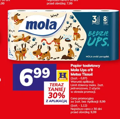 Papier toaletowy Mola Ups a'8 promocja w Hitpol