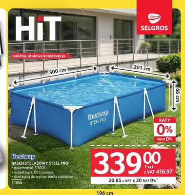 Basen stelażowy Bestway Steel Pro promocja w Selgros