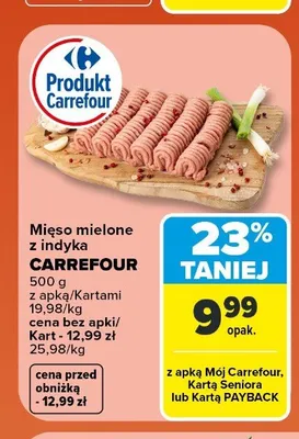 Mięso mielone z indyka Carrefour promocja w Carrefour