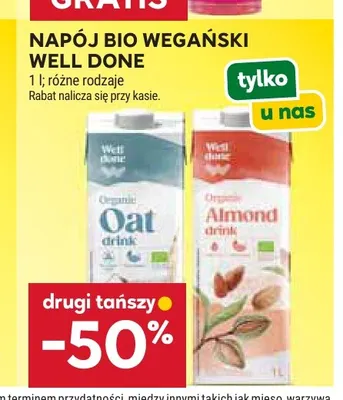 Napój bio wegański Well Done promocja w Stokrotka
