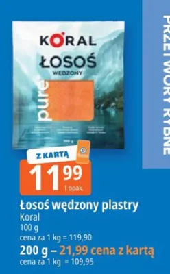 Łosoś wędzony plastry Koral promocja w Leclerc