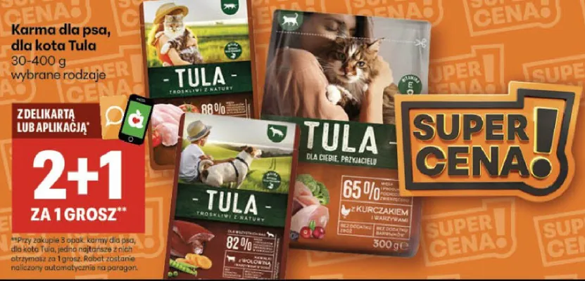 Karma dla psa Tula promocja w Delikatesy Centrum