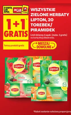 Herbata zielona Lipton Truskawka promocja w Biedronka