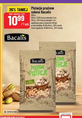 Pistacje prażone solone Bacalis promocja w POLOmarket