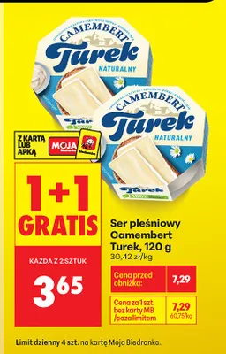Ser pleśniowy Camembert naturalny promocja w Biedronka