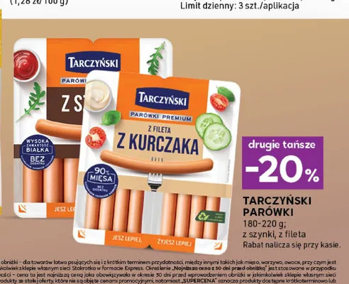 Parówki z fileta Tarczyński promocja w Stokrotka
