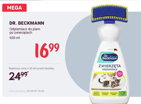 Odplamiacz do plam po zwierzętach Dr. Beckmann promocja w Rossmann