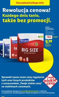 Ręcznik papierowy 2-warstwowy, big size promocja w Lidl