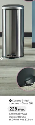 Kosz na śmieci z pedałem Gerra stal nierdzewna 30l śr.29cm wys.67,5cm promocja w Castorama