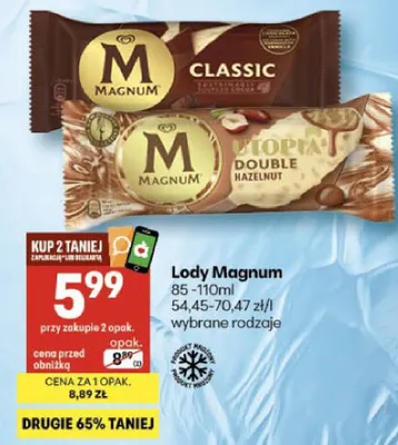 Lody magnum promocja w Delikatesy Centrum