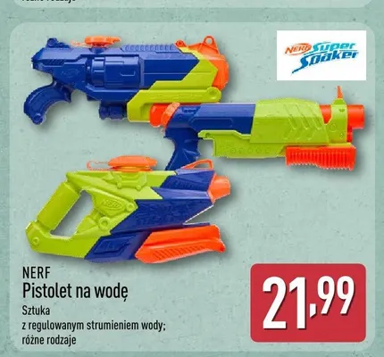 Pistolet na wodę Nerf promocja w Aldi