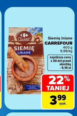 Siemię lniane Carrefour Classic promocja w Carrefour