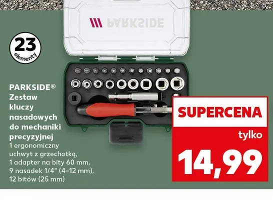 Zestaw kluczy nasadowych do mechaniki precyzyjnej PARKSIDE 23 elementy promocja w Kaufland