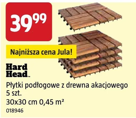 Płytki podłogowe z drewna akacjowego 5 szt. 30x30 cm 0,45 m² promocja w Jula