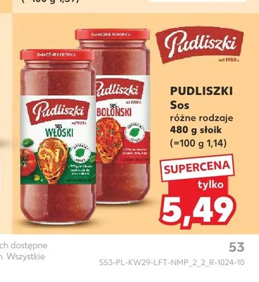 Sos Włoski Pudliszki promocja w Kaufland