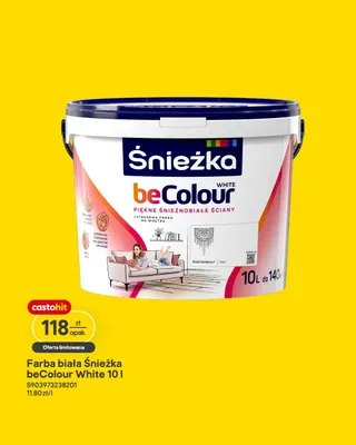 Farba biała Śnieżka beColour White 10l promocja w Castorama