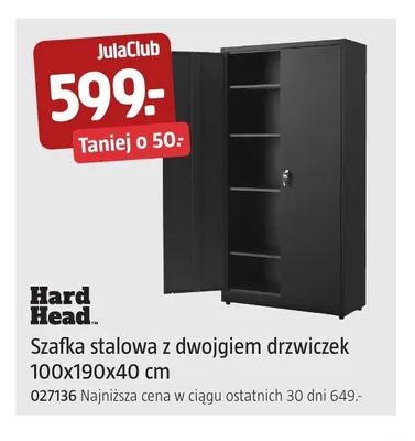 Szafka stalowa z dwojgiem drzwiczek Hard Head promocja w Jula
