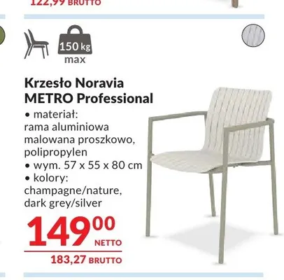 Krzesło Noravia METRO Professional promocja w Makro